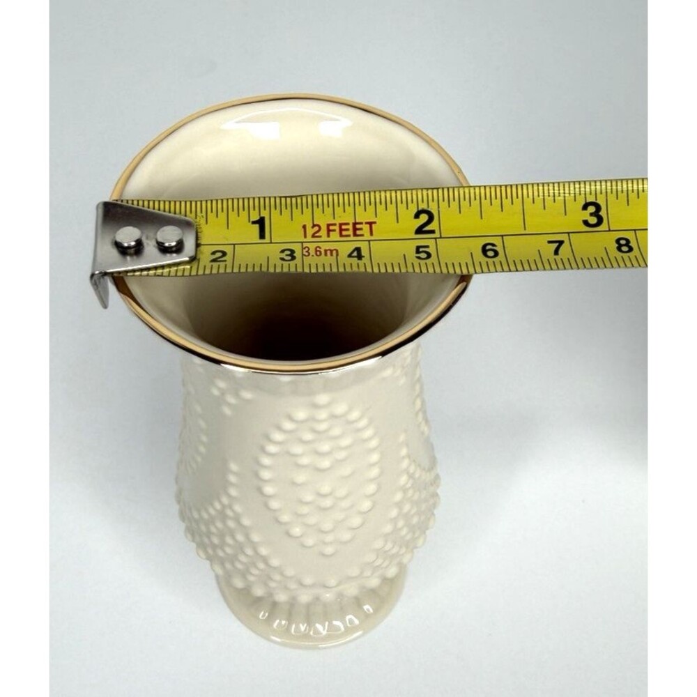 Lenox Hobnail Beaded Bud Vases with Gold Rim 5", set of 3, with Box - Picture 13 of 14